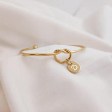 Load image into Gallery viewer, INFINITY KNOT Bangle Initial Charm (A-Z) - MYDEWI
