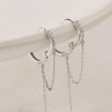 Load image into Gallery viewer, TASSEL Crystal Hoops Chain Earrings - MYDEWI
